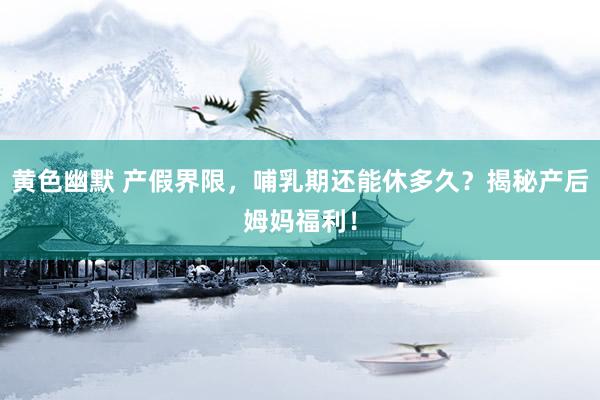 黄色幽默 产假界限，哺乳期还能休多久？揭秘产后姆妈福利！